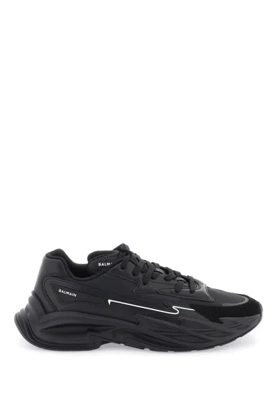 Balmain Low-top Run-row Sneakers In Noir (black)