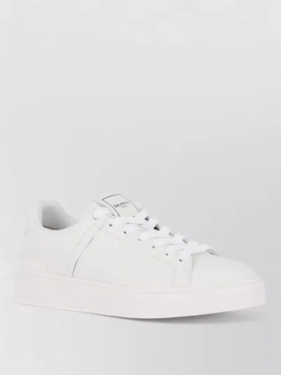 Balmain Low Top Sneakers Rubber Sole Design In White