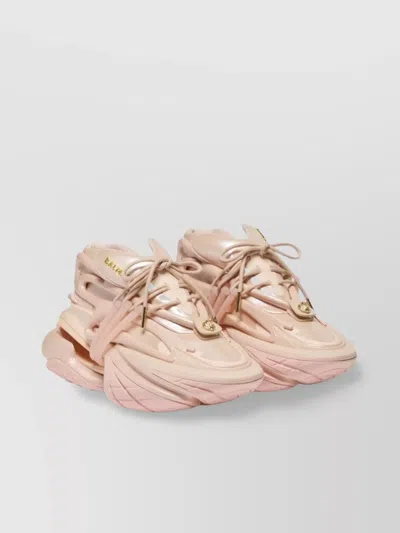 Balmain Low Top Sneakers With Chunky Rubber Sole In Pink