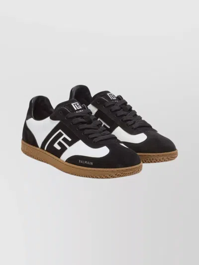 Balmain Low Top Sneakers With Round Toe Design In Black