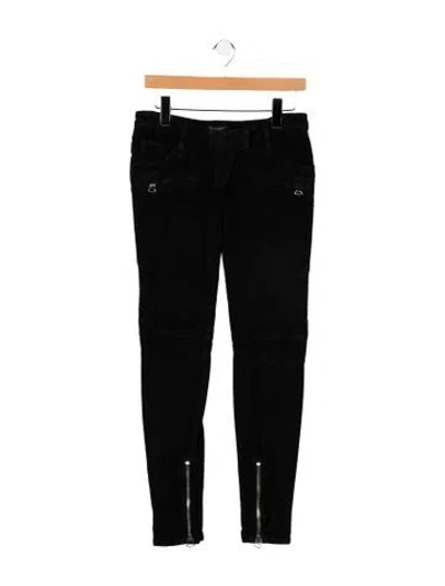 Pre-owned Balmain Low-rise Skinny Leg Jeans In Black