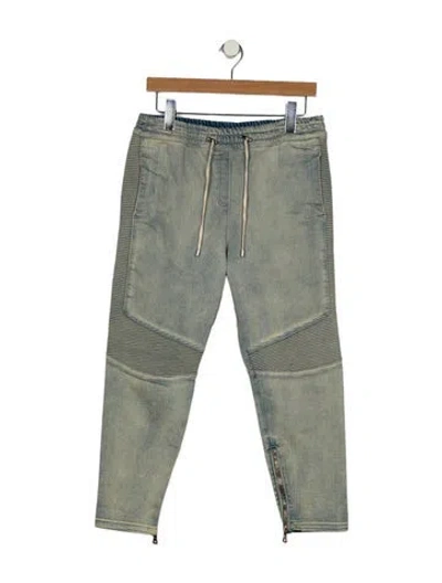Pre-owned Balmain Low-rise Skinny Leg Jeans In Blue