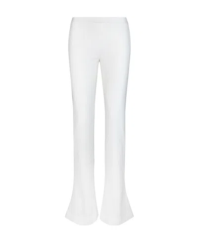 Balmain Low-rise Wool Bootcut Pants In White