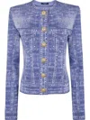 Balmain Effect Denim Cardigan