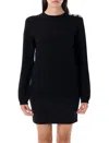 Balmain Ls 3 Btn Monogram Knit Top In Black