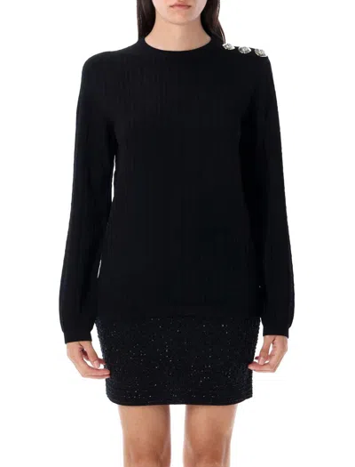 BALMAIN BALMAIN MONOGRAMMED KNIT TOP