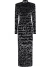 Balmain Ls Bodycon Love Letter Long Dress Clothing In Black