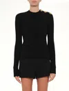 Balmain Women Black Eco-wool Button Sweater, S Luxury Sweaters & Knitwear For Women Darveys In Black