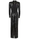 Balmain Three-button Sequin Embroidered Backless Gown In Black