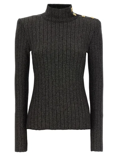 Balmain Lurex Sweater In Black