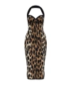 Balmain Halterneck Leopard Print Jacquard Bodycon Dress