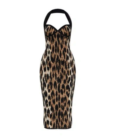 Balmain Lurex Thread Halterneck Bodycon Dress
