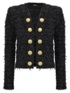 Balmain Black Lurex Tweed Blazer In Black