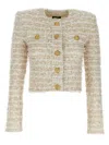 Balmain Women's 2 Pockets Buttoned Tweed Knit Crop Jacket