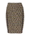 Balmain Metallic Striped Eyelash Tweed Skirt In Multicolor