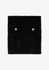 Balmain Black Pencil Mini Skirt With Jewel Buttons In Black