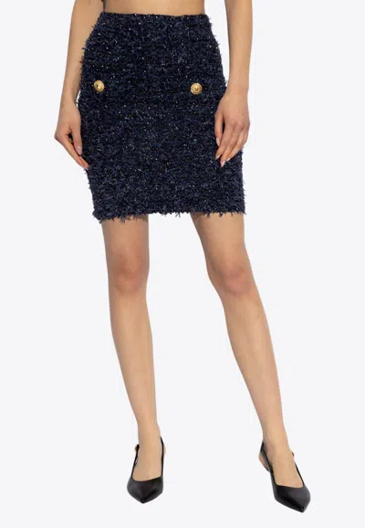BALMAIN LUREX TWEED MINI SKIRT