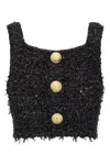Balmain Women Tweed Cropped Top