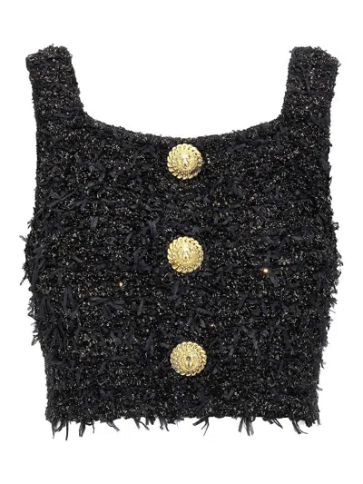 BALMAIN LUREX TWEED TOP