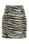 Balmain Lurex Zebra Skirts Multicolor In Black