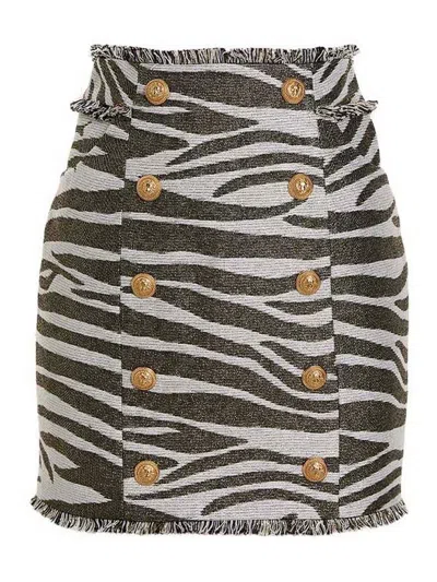 BALMAIN LUREX ZEBRA SKIRT