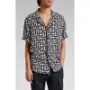 Balmain Lapel Shirt Geometric Pattern In Gray