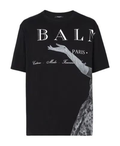 Balmain Madame Jolie Graphic-print T-shirt In Black