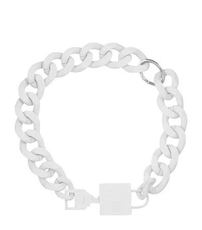 Balmain Main Lab Key & Lock Necklace In White