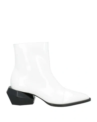 Balmain Man Ankle Boots White Size 8 Leather