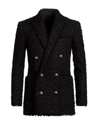 Balmain Man Blazer Black Size 36 Cotton, Polyamide, Viscose