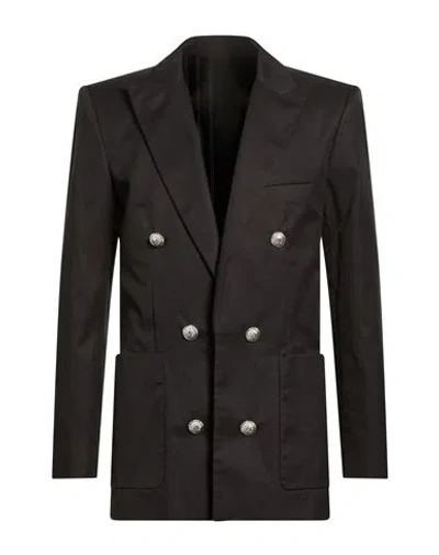 Balmain Man Blazer Black Size 40 Cotton