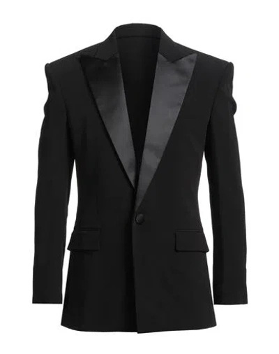 Balmain Man Blazer Black Size Xs Viscose, Polyester, Silk