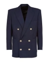 Balmain Blazer Double-breasted Silver Buttons In Blue