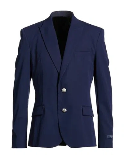 Balmain Man Blazer Midnight Blue Size 40 Wool