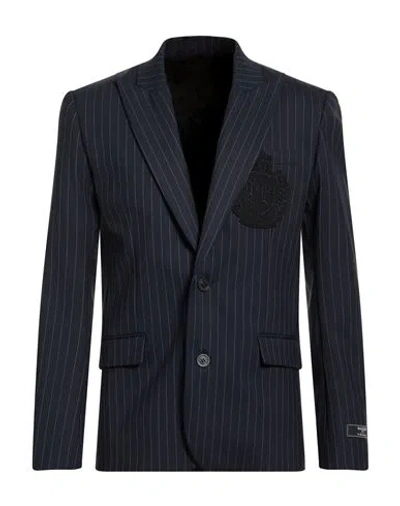 Balmain Man Blazer Midnight Blue Size 42 Virgin Wool, Elastane