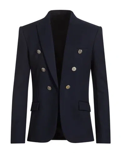 Balmain Man Blazer Navy Size 40 Wool In Blue