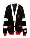 Balmain Man Cardigan Black Size M Virgin Wool, Polypropylene, Polyester, Polyamide In Black
