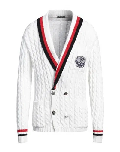 Balmain Man Cardigan White Size L Cotton