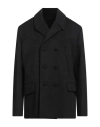 Balmain Double Breasted Short Coat In Black