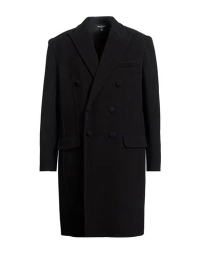 Balmain Man Coat Black Size 42 Virgin Wool, Cashmere
