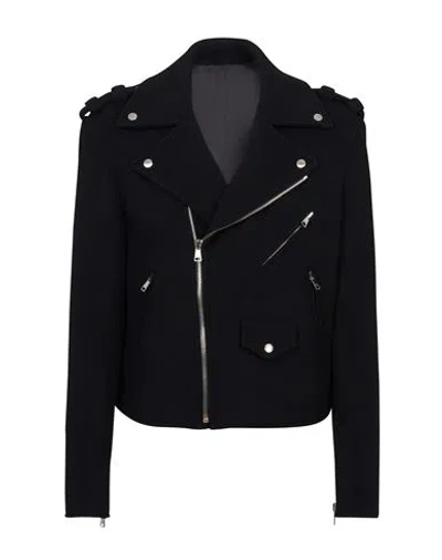 Balmain Wool Felt Biker Jacket In In Black