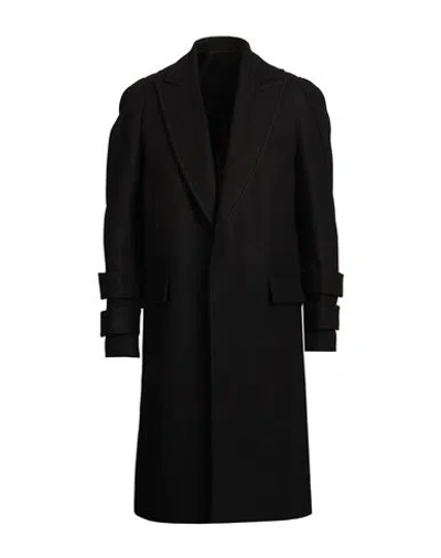 Balmain Man Coat Black Size 44 Wool, Polyamide