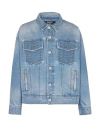 Balmain Collar Zip Jacket With Long Sleeves And Printed Pattern In Blue