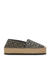 Balmain Monogram-jacquard Platform Espadrilles In Black