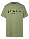 BALMAIN BALMAIN MAN BALMAIN GREEN COTTON T-SHIRT
