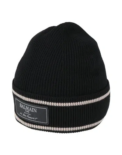 Balmain Man Hat Black Size Onesize Merino Wool