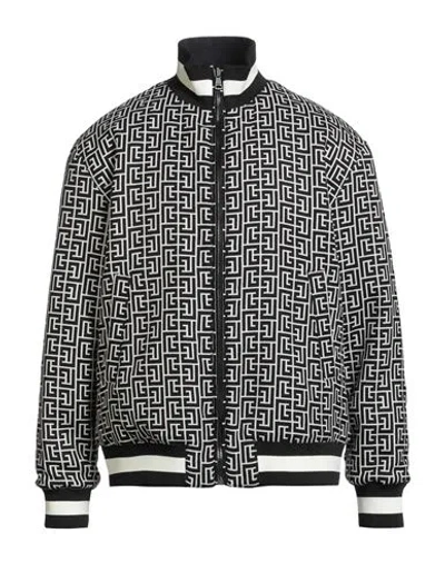 BALMAIN BALMAIN MAN JACKET BLACK SIZE 38 VISCOSE, VIRGIN WOOL, POLYAMIDE, ELASTANE, POLYESTER