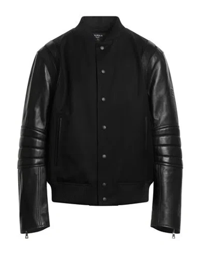 Balmain Man Jacket Black Size 40 Lambskin, Virgin Wool, Polyester