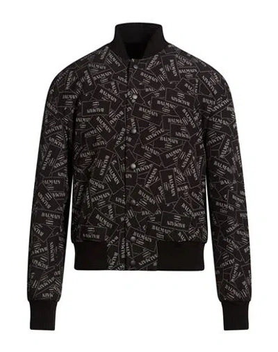 Balmain Man Jacket Black Size 42 Viscose