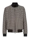 Balmain Monogram-pattern Reversible Bomber Jacket In Black